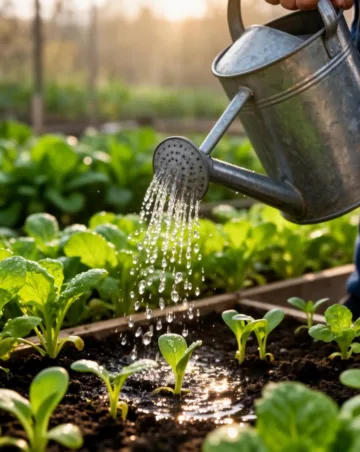 watering garden spring