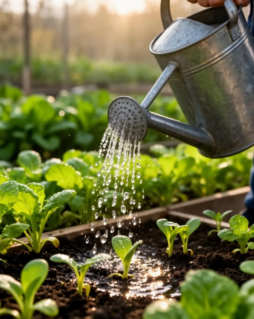 watering garden spring